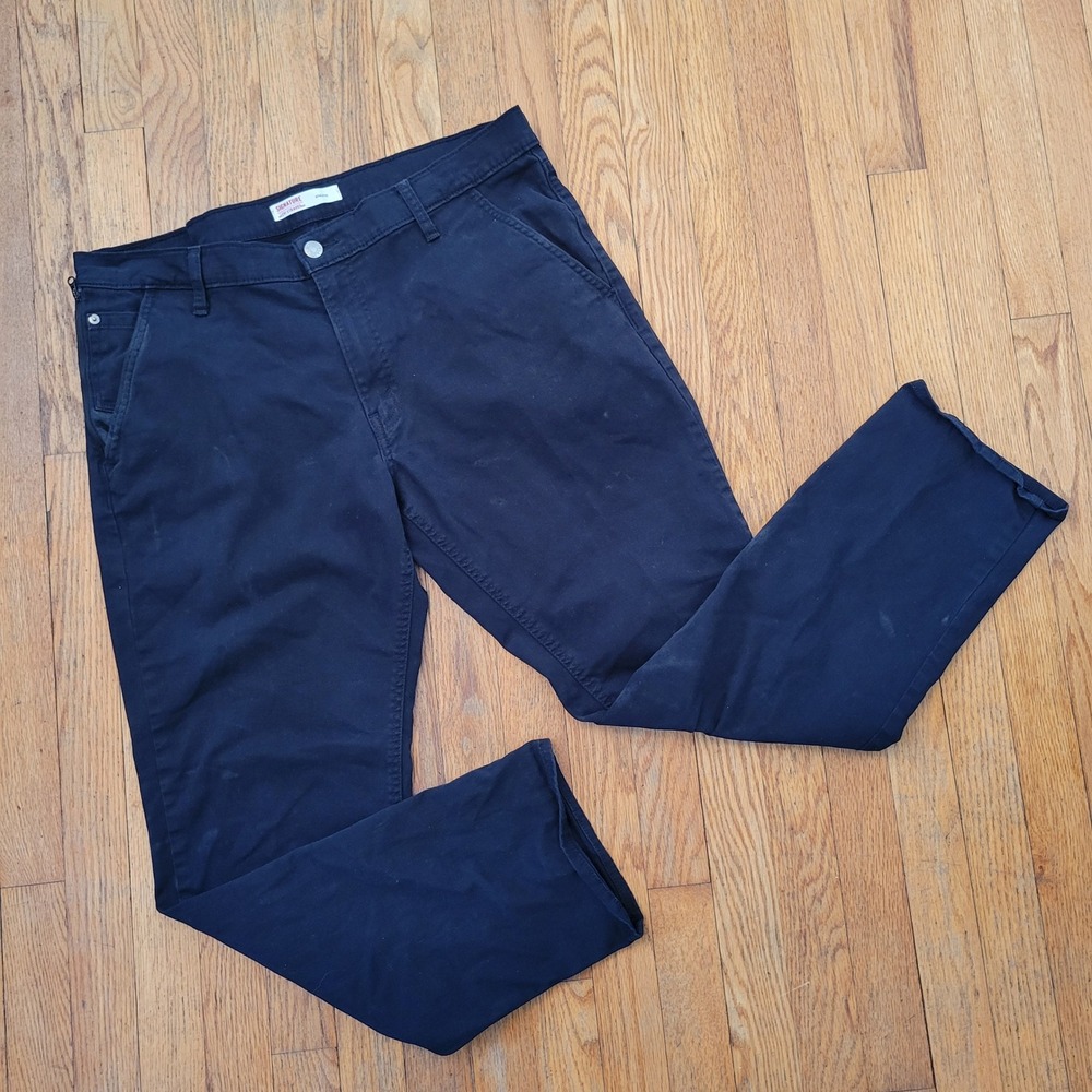 Signature Levi Strauss 36x32 Athletic Pants Black Outdoors Neutral Work Utility